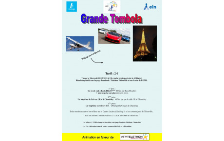 🎉 Grande TOMBOLA du Téléthon 2025 au profit de l’AFM. 🎉